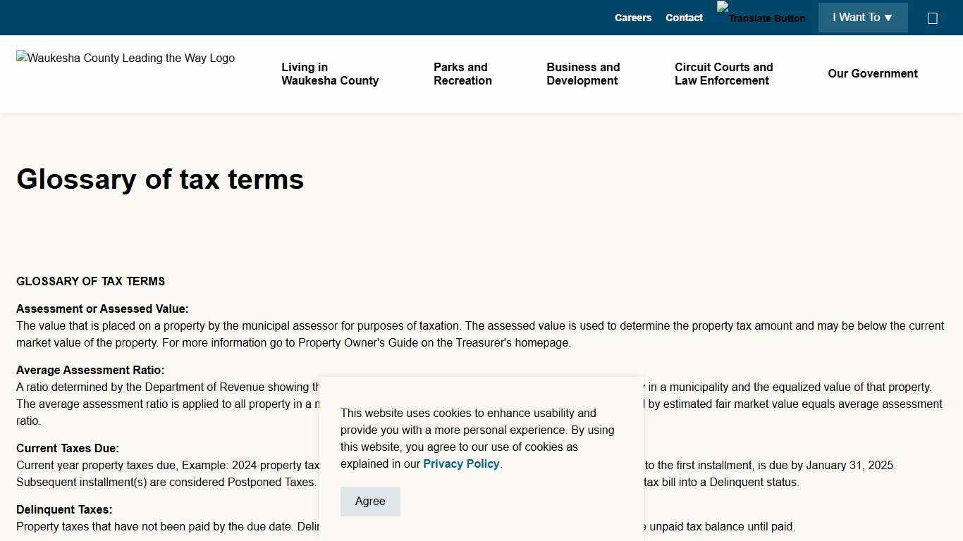 Glossary of tax terms Waukesha County