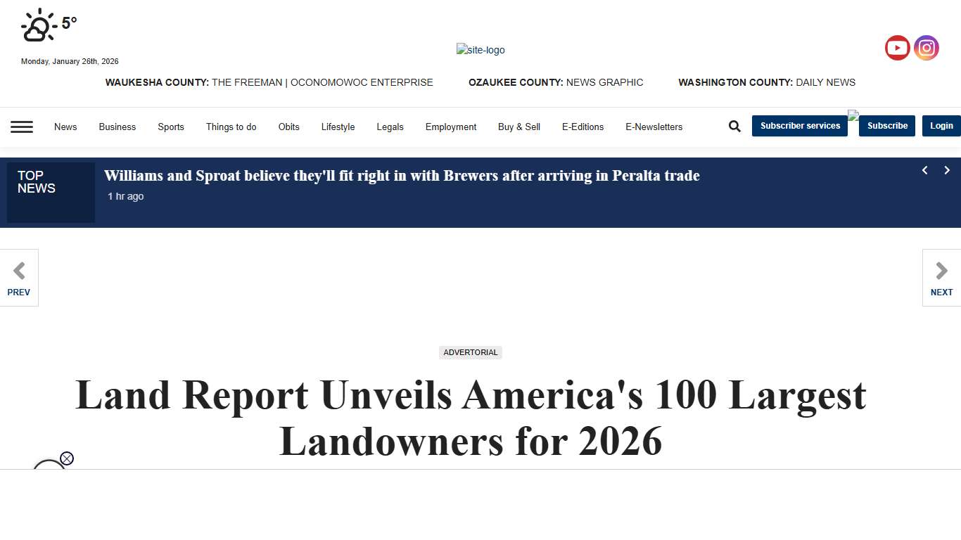 Land Report Unveils America's 100 Largest Landowners for 2026 Press Releases gmtoday.com