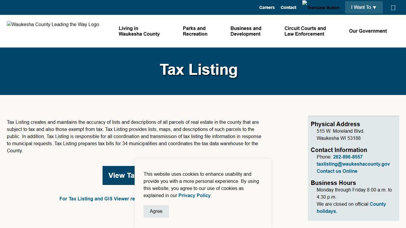 Tax Listing Waukesha County